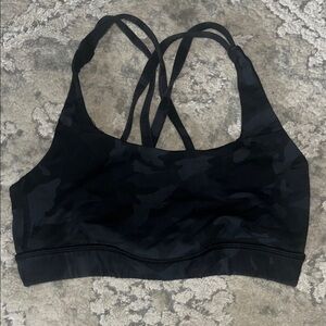 Lululemon Athletica Black Camouflage Sports Bra